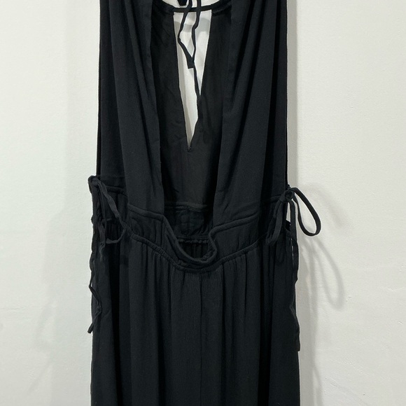 NWT Black V Neck Dress with Tie Back and Tie Sides - Picture 5 of 7